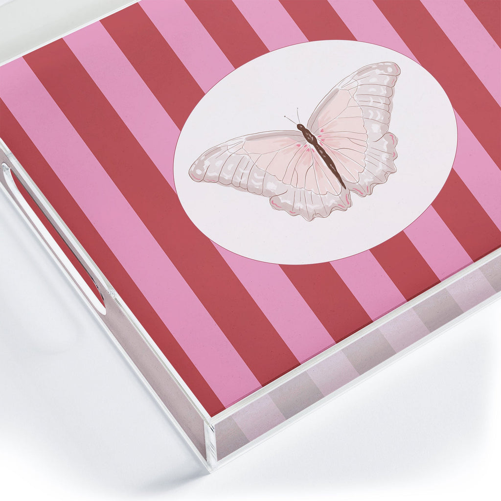 DENY Designs butterfly stripes Acrylic Tray