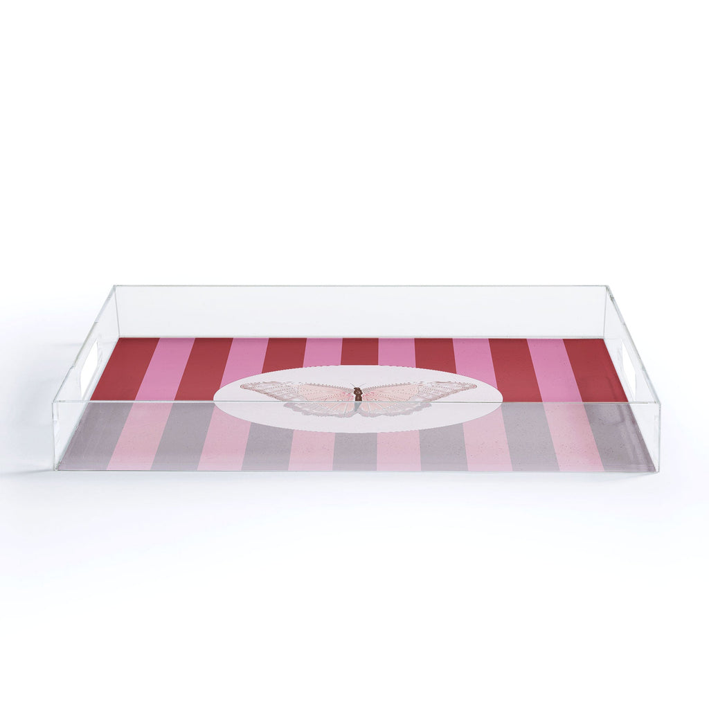 DENY Designs butterfly stripes Acrylic Tray
