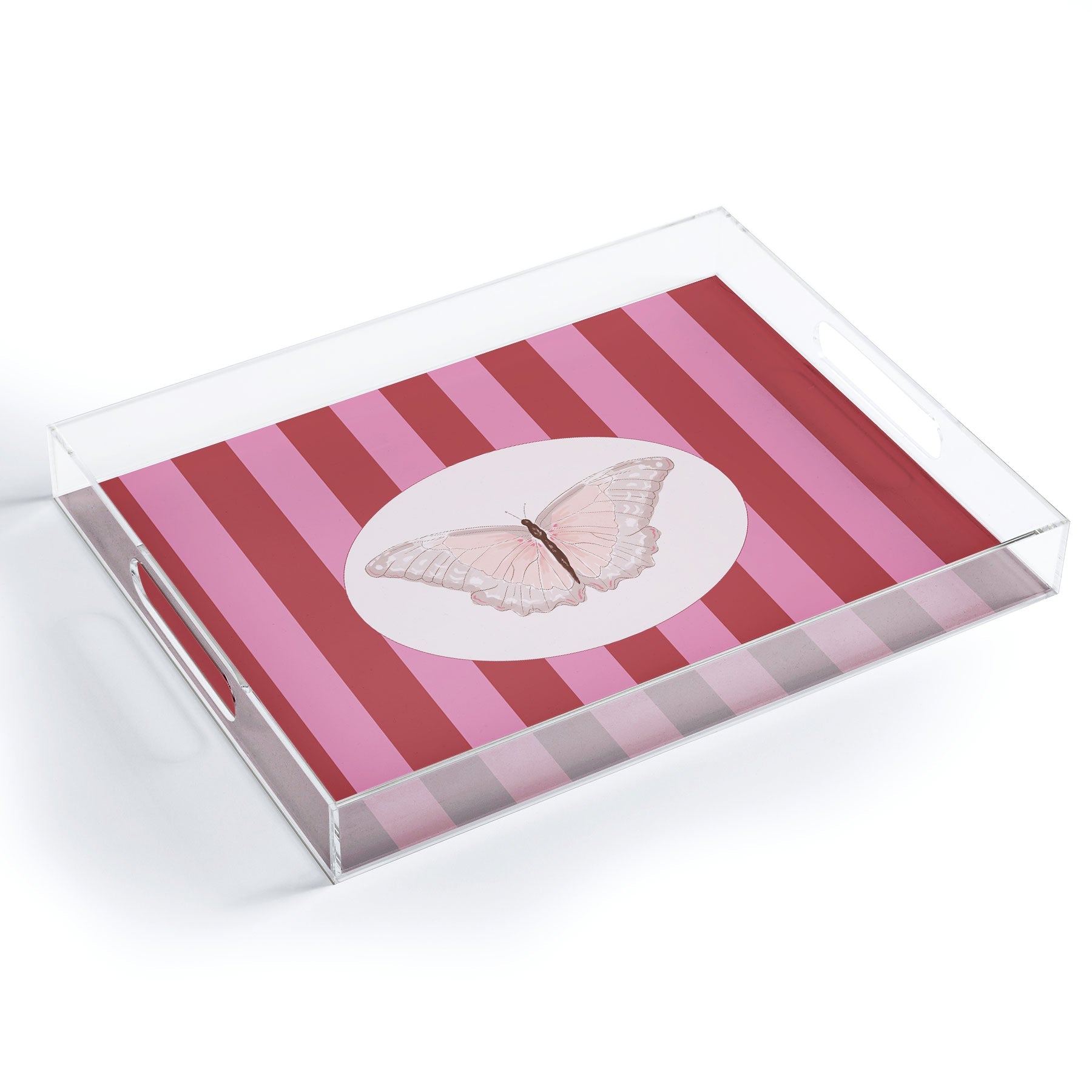 DENY Designs butterfly stripes Acrylic Tray