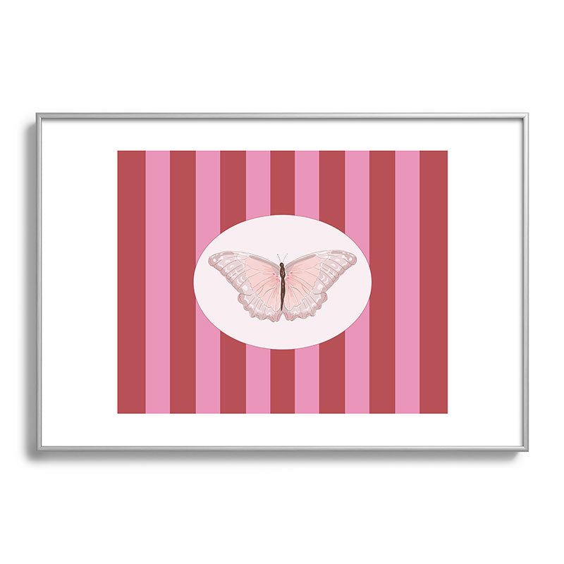 DENY Designs butterfly stripes Metal Framed Art Print