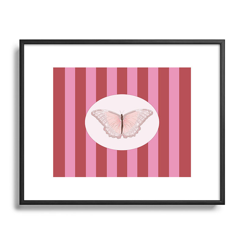 DENY Designs butterfly stripes Metal Framed Art Print