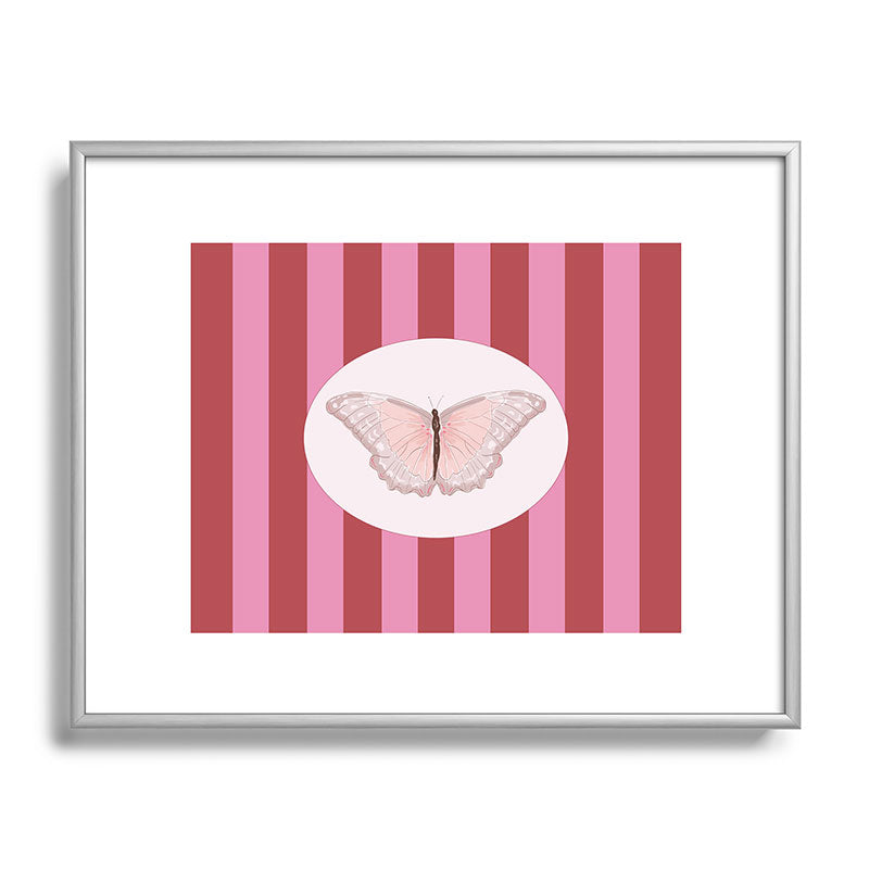 DENY Designs butterfly stripes Metal Framed Art Print