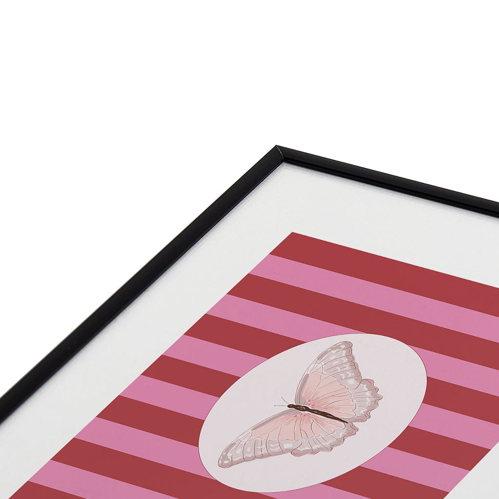 DENY Designs butterfly stripes Metal Framed Art Print
