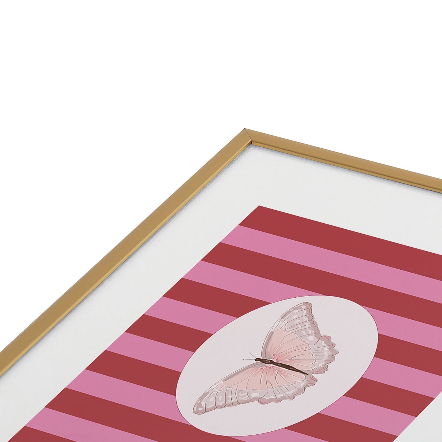 DENY Designs butterfly stripes Metal Framed Art Print
