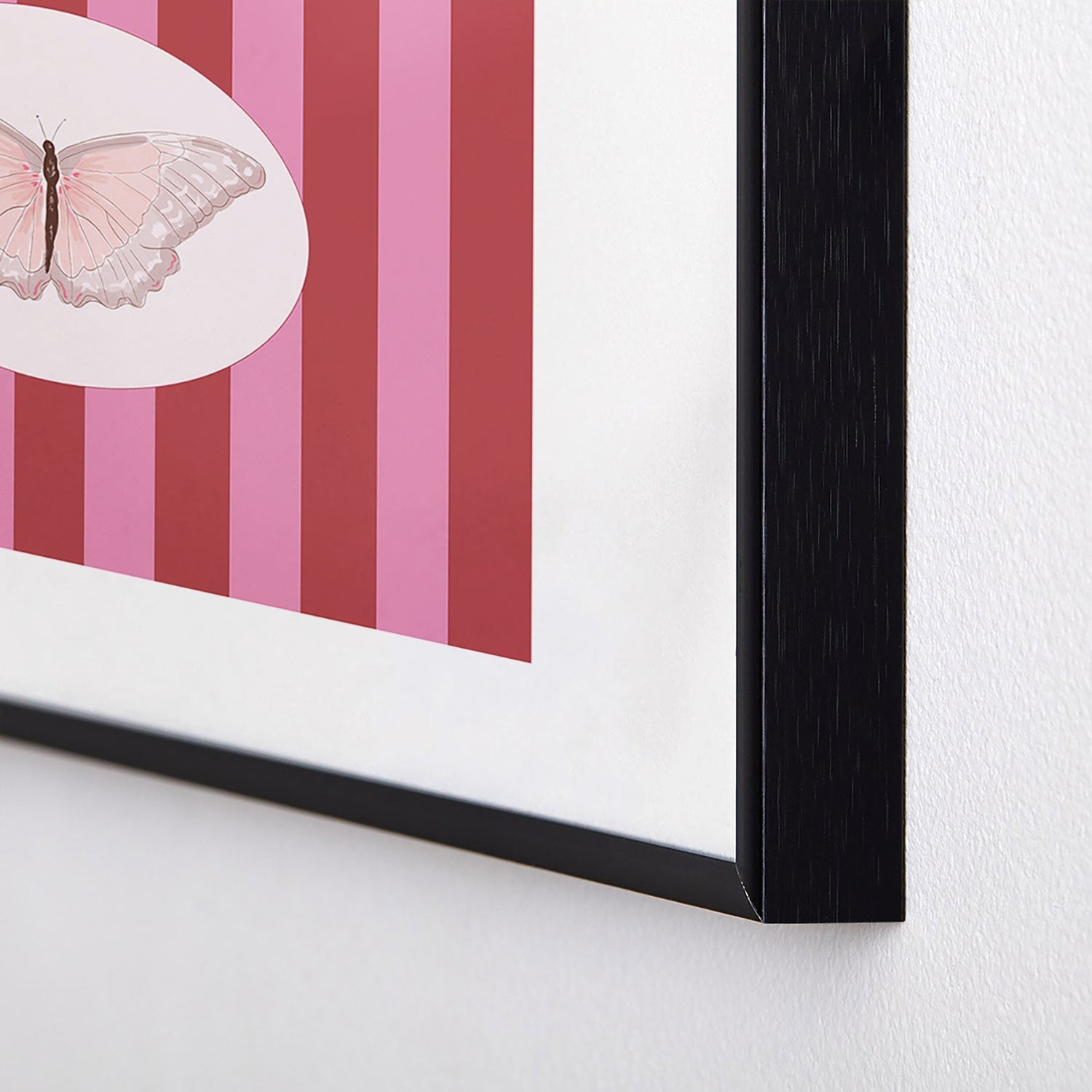 DENY Designs butterfly stripes Metal Framed Art Print