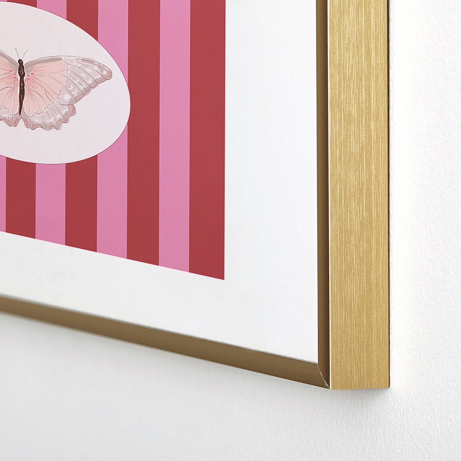 DENY Designs butterfly stripes Metal Framed Art Print