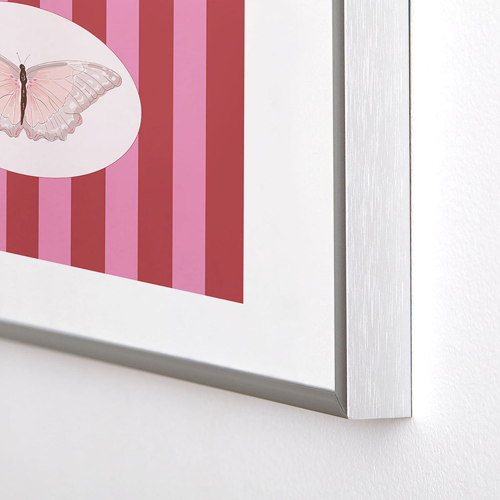 DENY Designs butterfly stripes Metal Framed Art Print