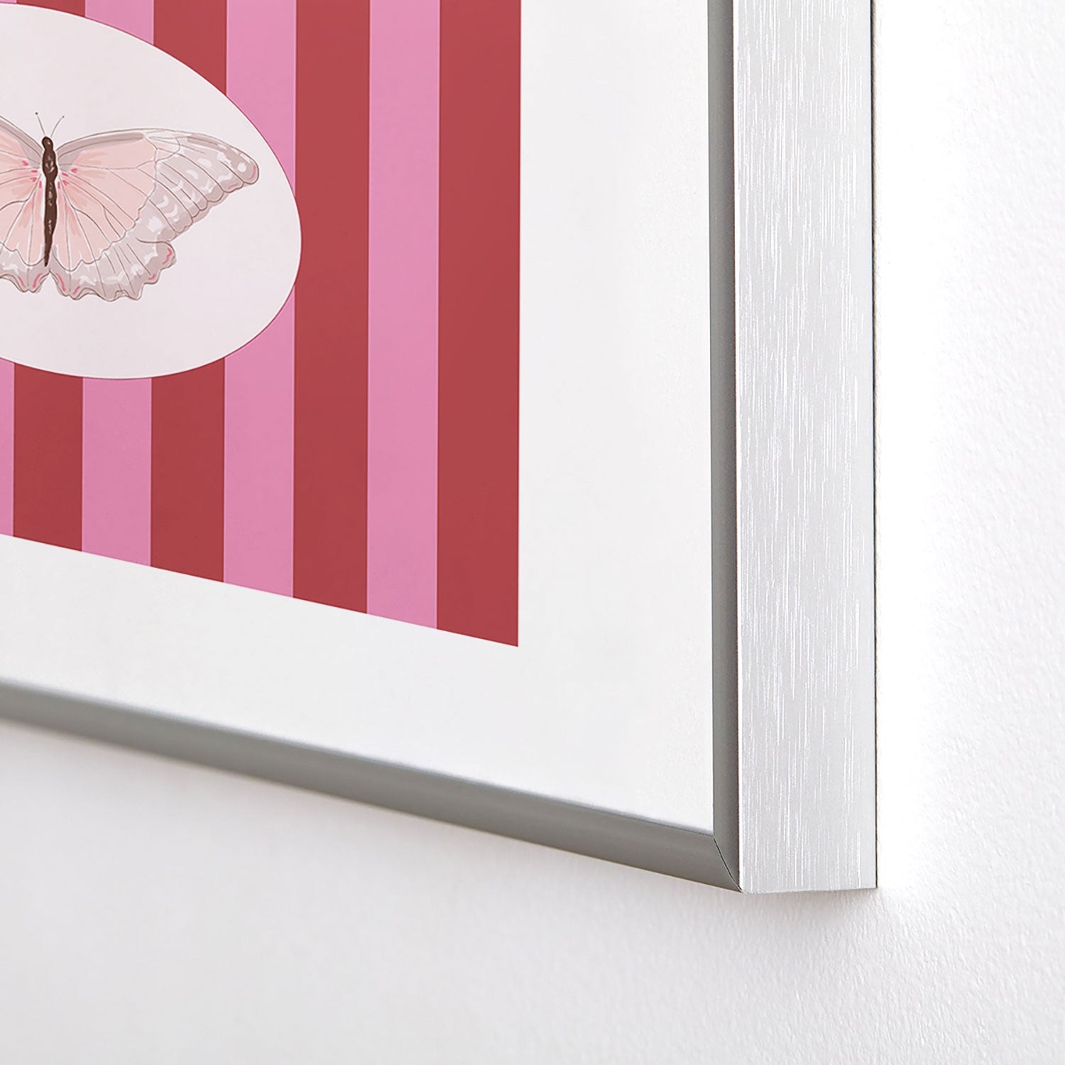 DENY Designs butterfly stripes Metal Framed Art Print