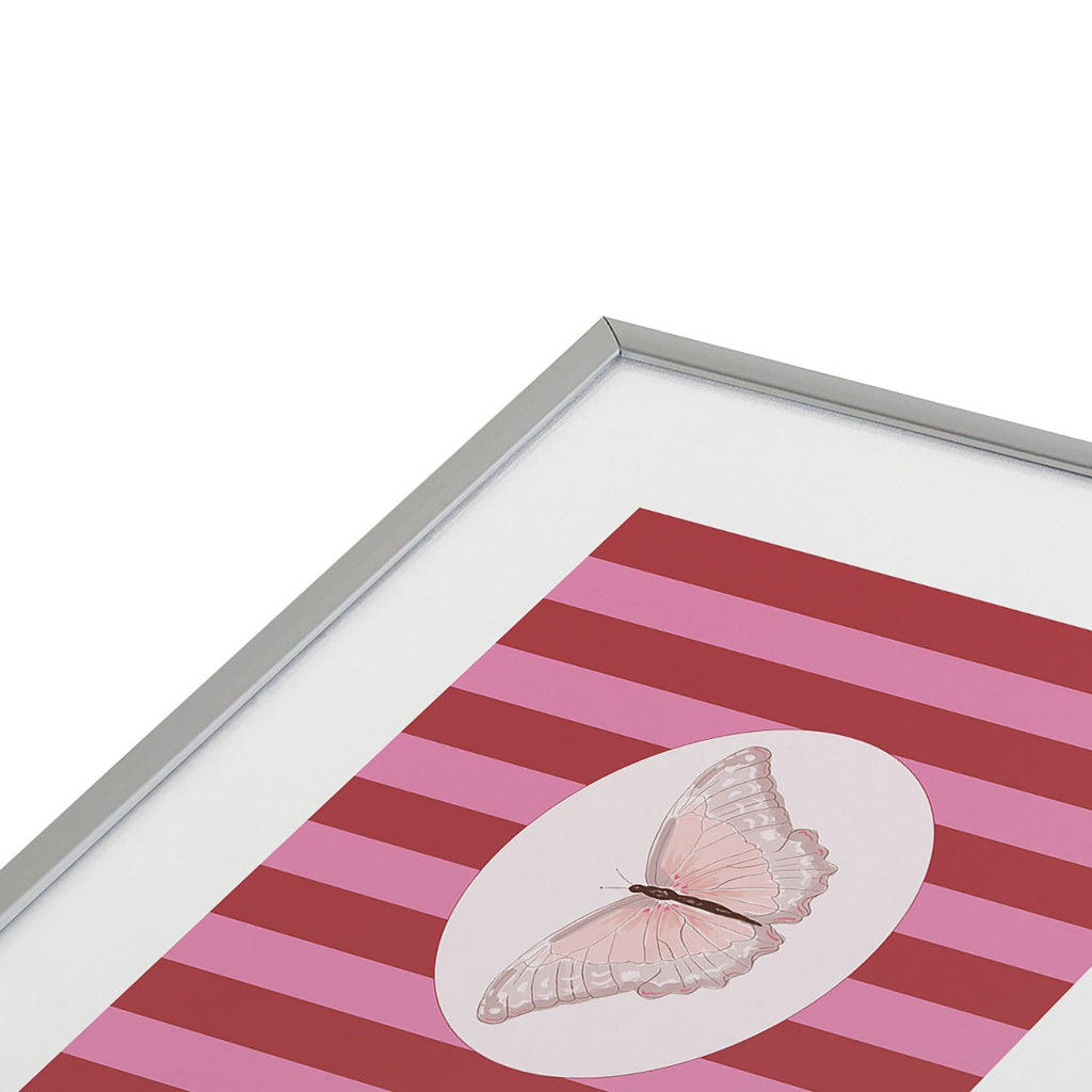 DENY Designs butterfly stripes Metal Framed Art Print