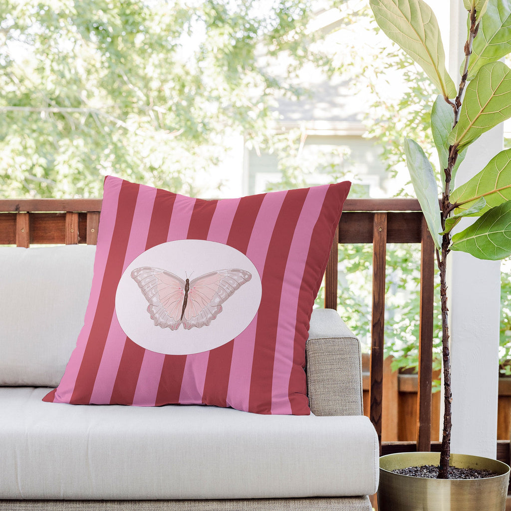 DENY Designs butterfly stripes Outdoor Throw Pillow