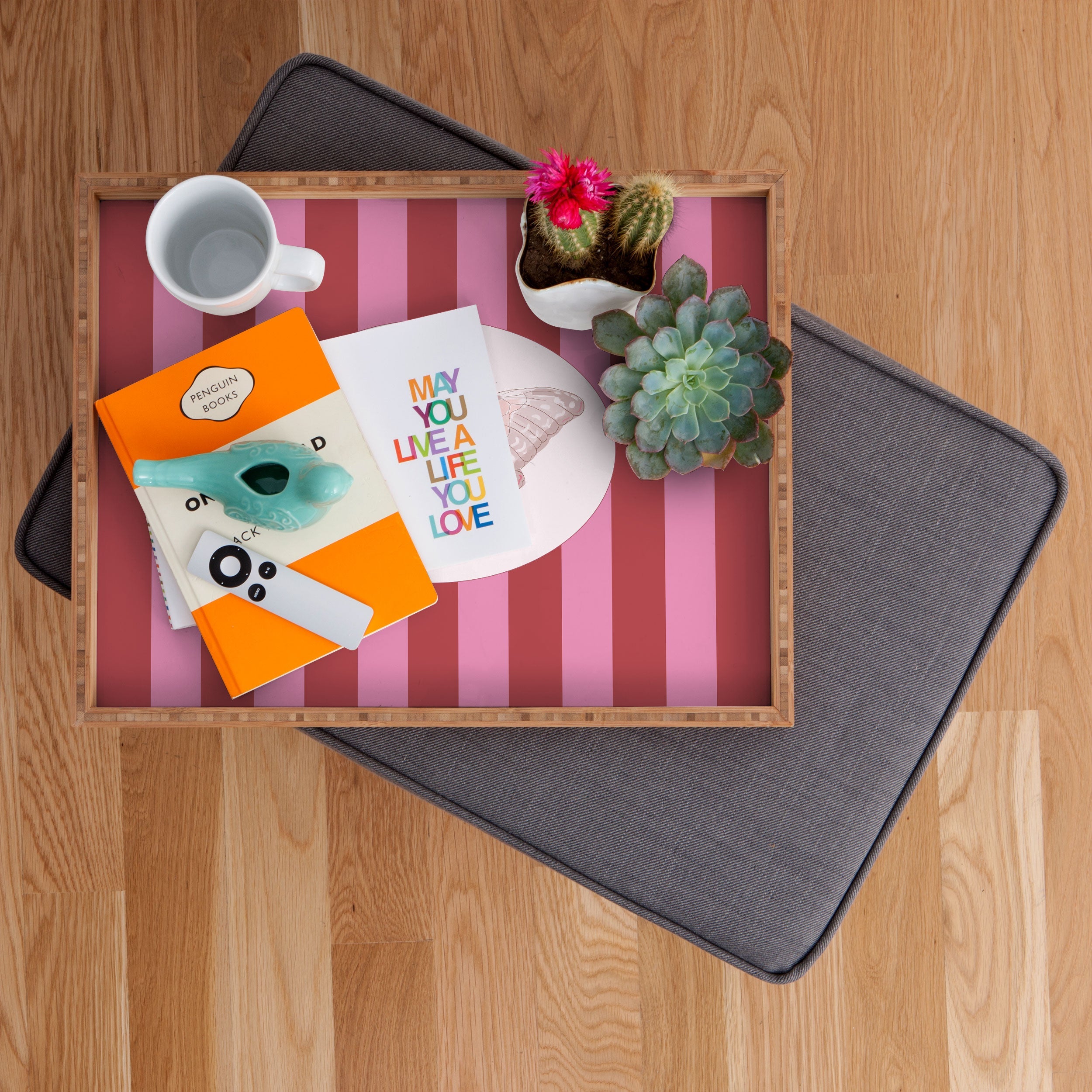 DENY Designs butterfly stripes Rectangular Tray