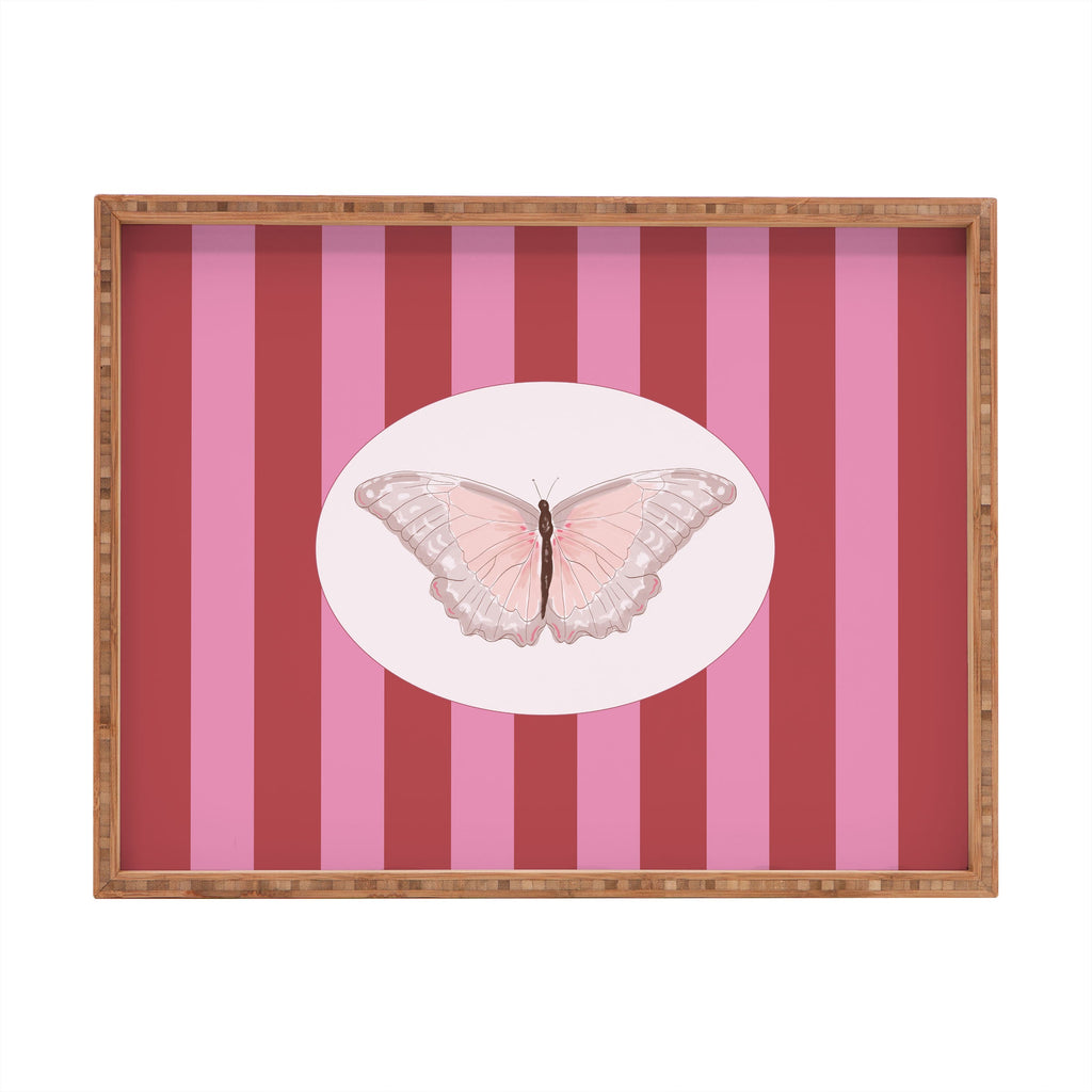DENY Designs butterfly stripes Rectangular Tray