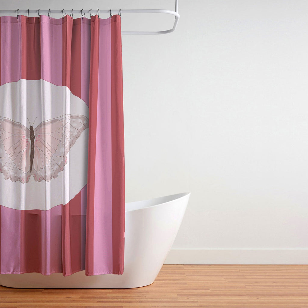 DENY Designs butterfly stripes Shower Curtain
