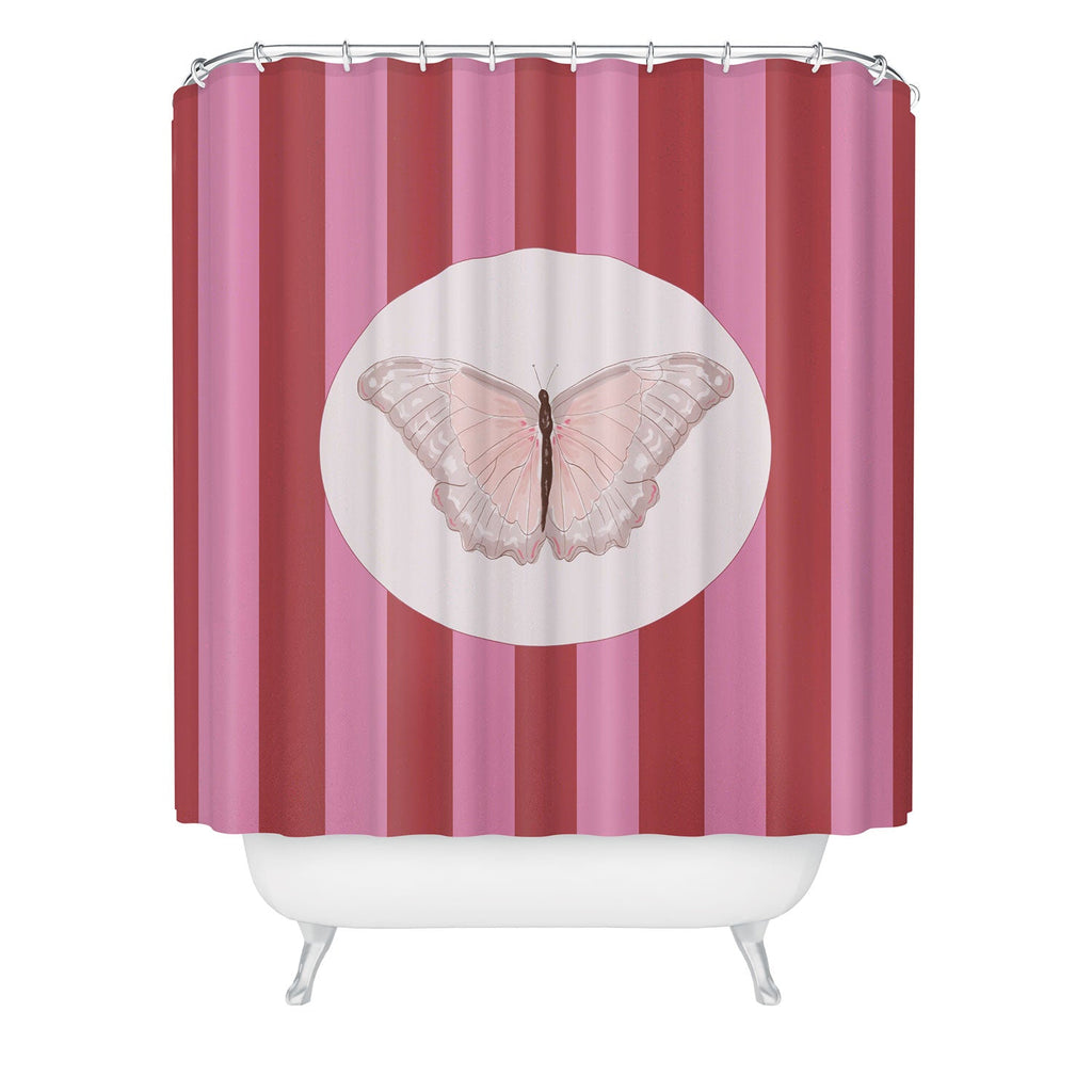 DENY Designs butterfly stripes Shower Curtain