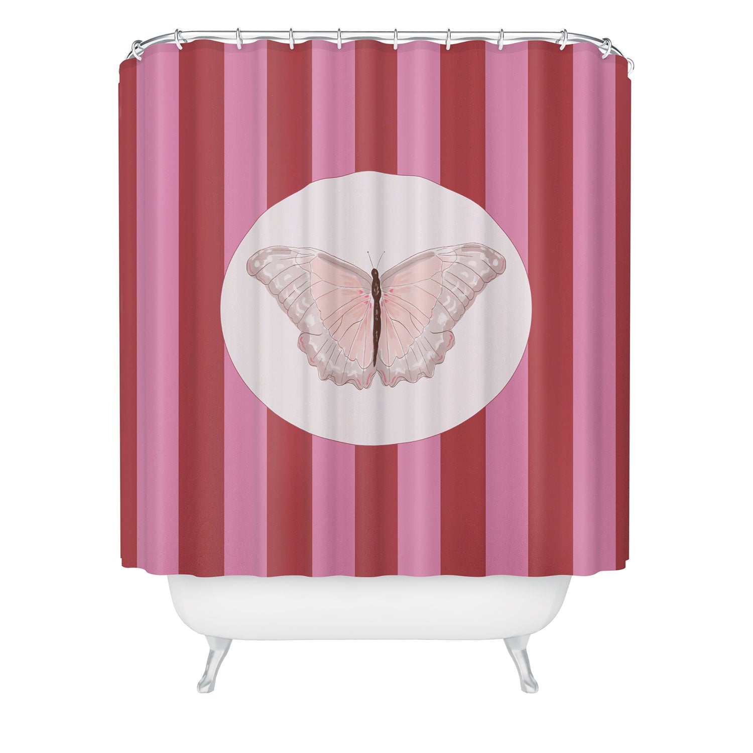 DENY Designs butterfly stripes Shower Curtain