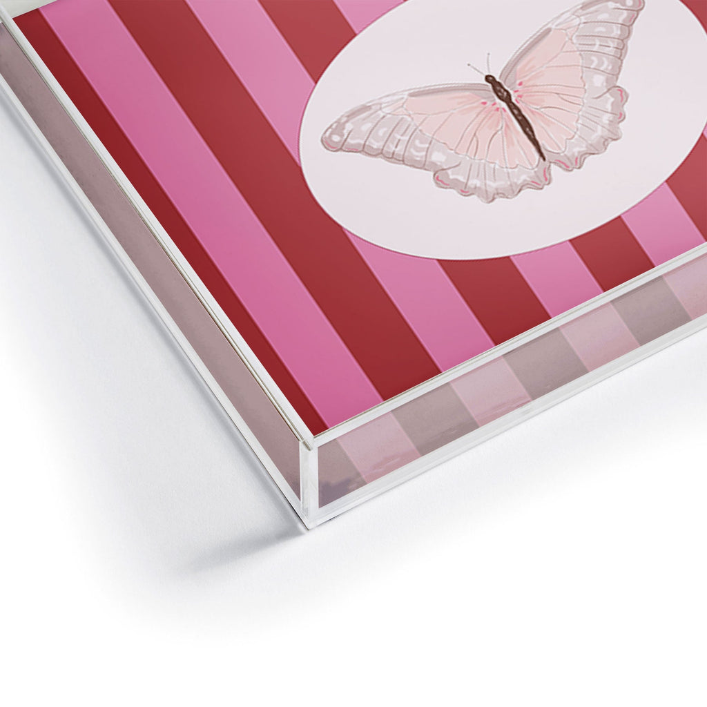 DENY Designs butterfly stripes Acrylic Tray