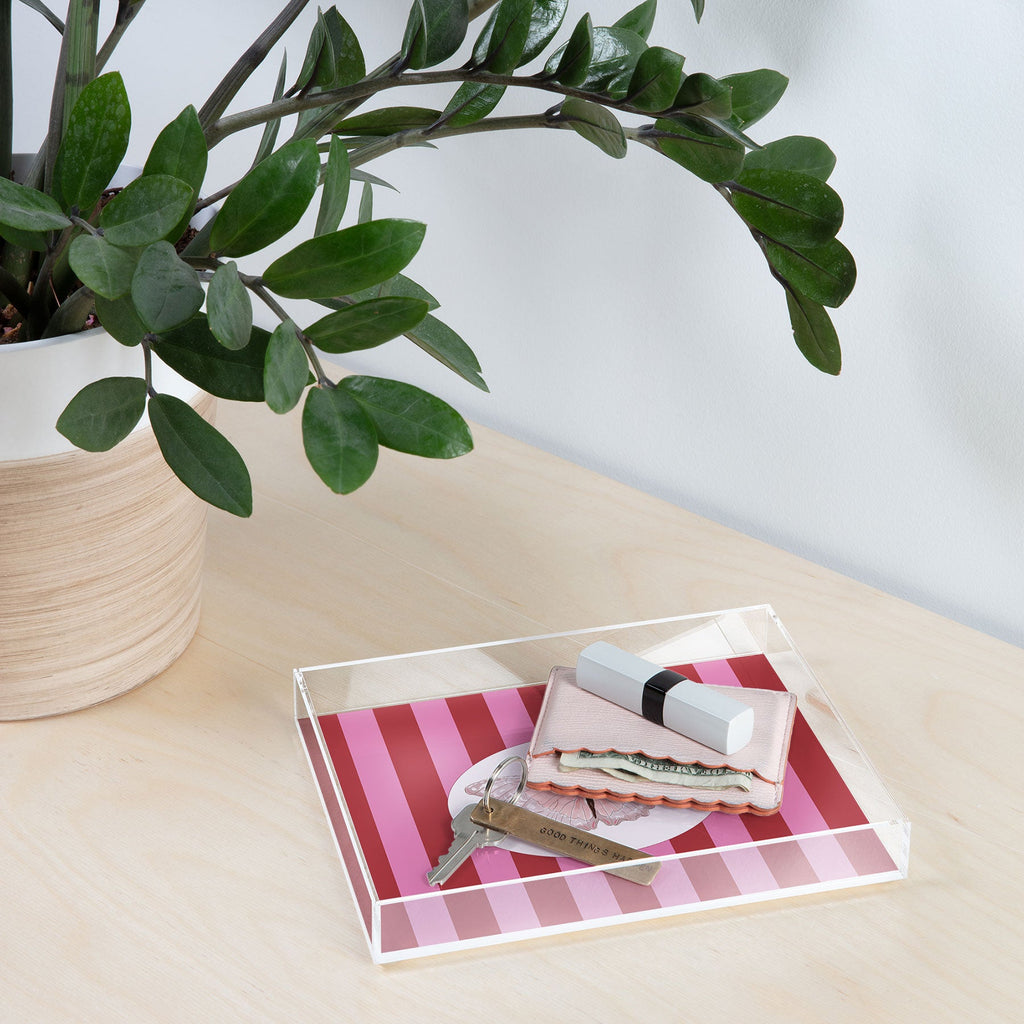 DENY Designs butterfly stripes Acrylic Tray