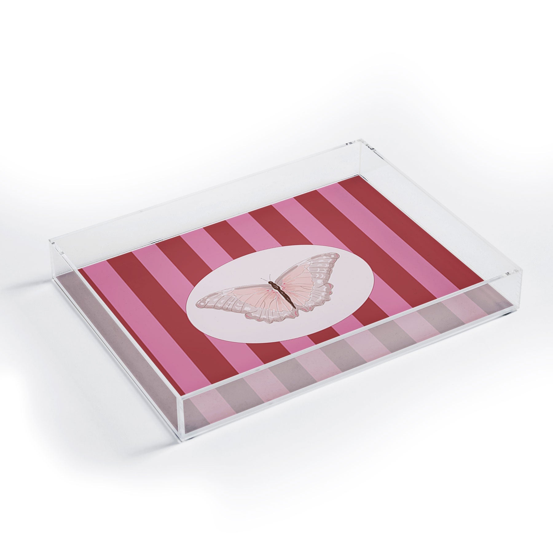 DENY Designs butterfly stripes Acrylic Tray