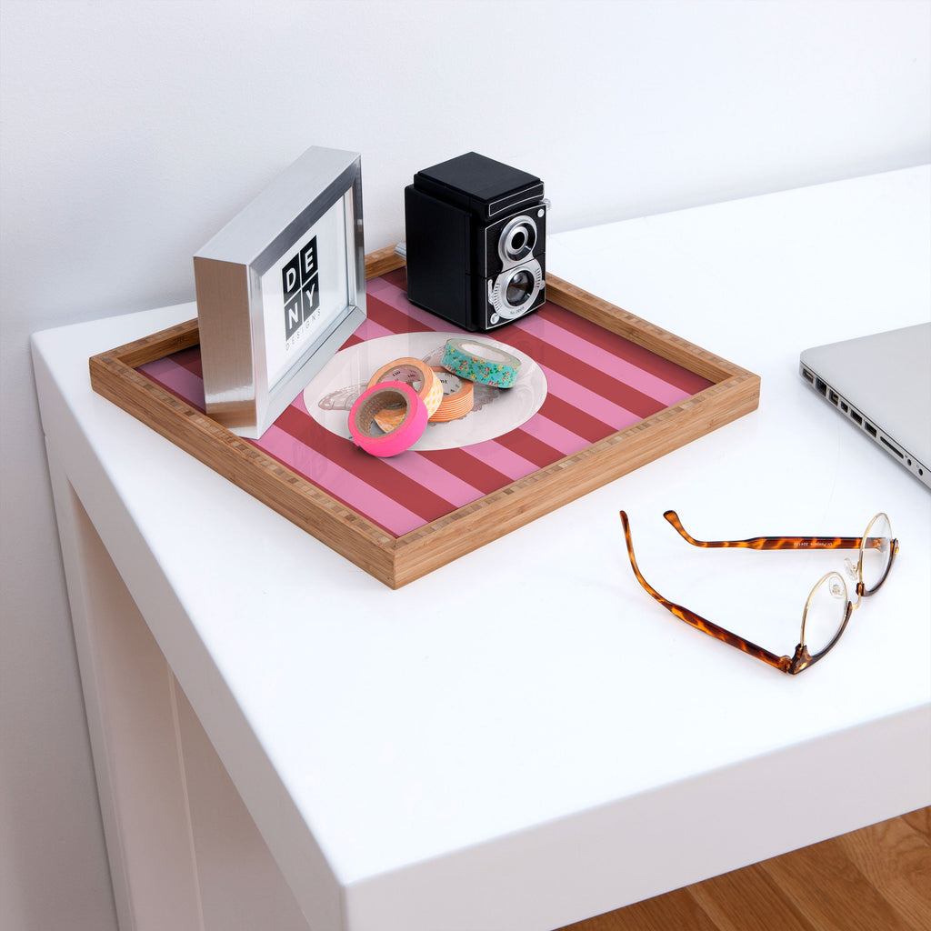 DENY Designs butterfly stripes Square Tray