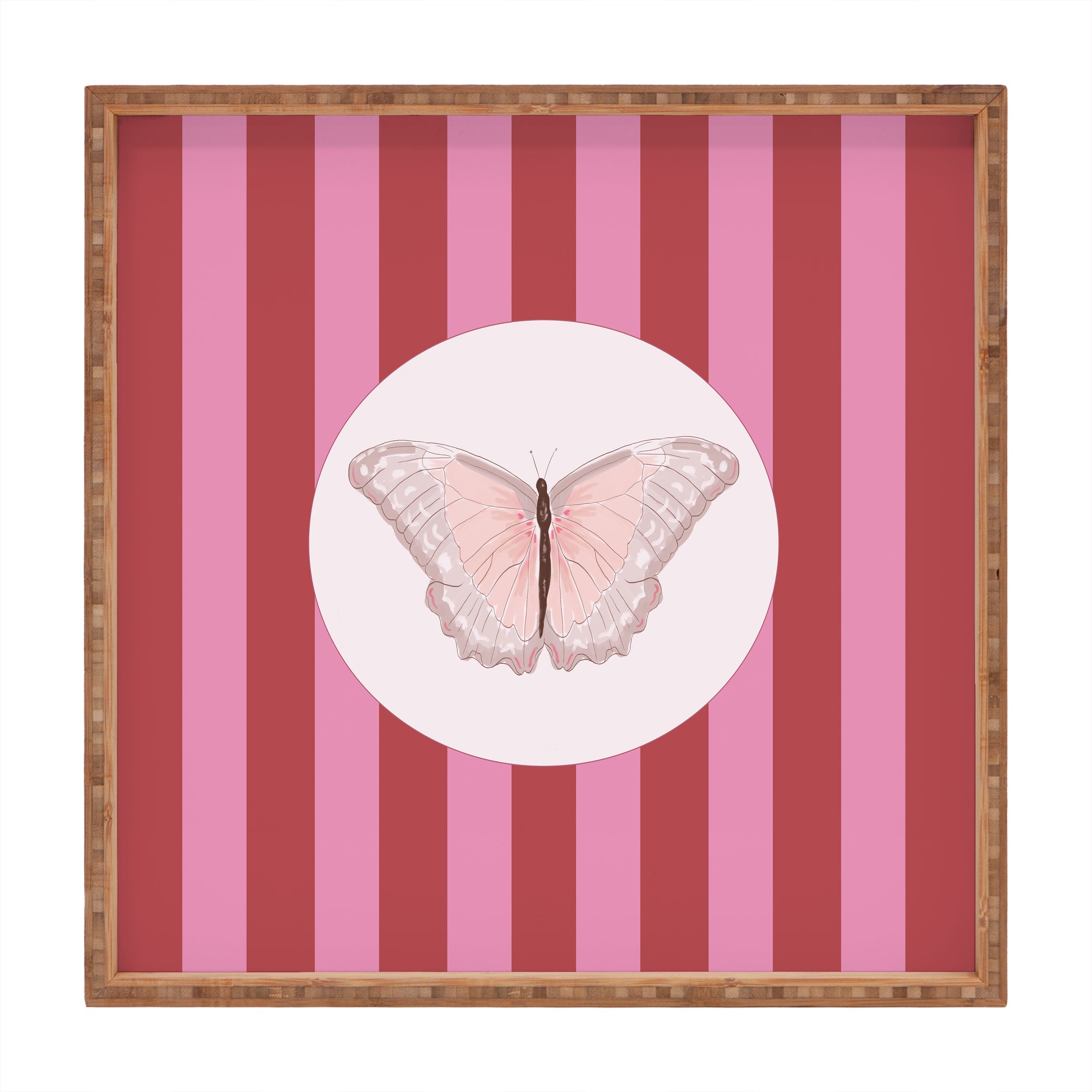 DENY Designs butterfly stripes Square Tray