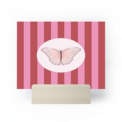 DENY Designs butterfly stripes Mini Art Print