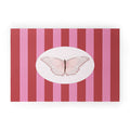 DENY Designs butterfly stripes Welcome Mat