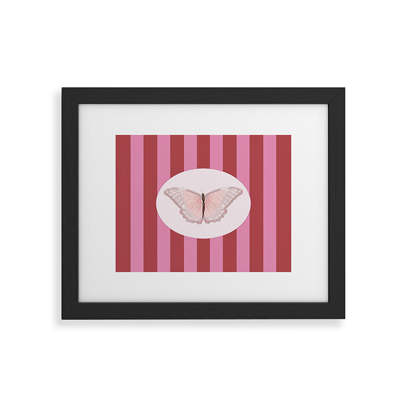 DENY Designs butterfly stripes Framed Art Print