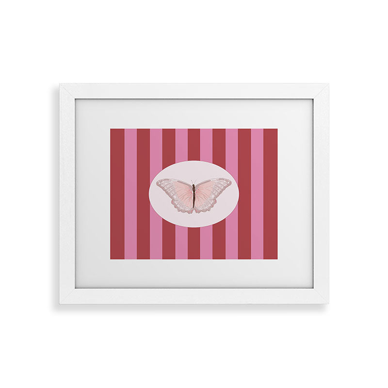 DENY Designs butterfly stripes Framed Art Print