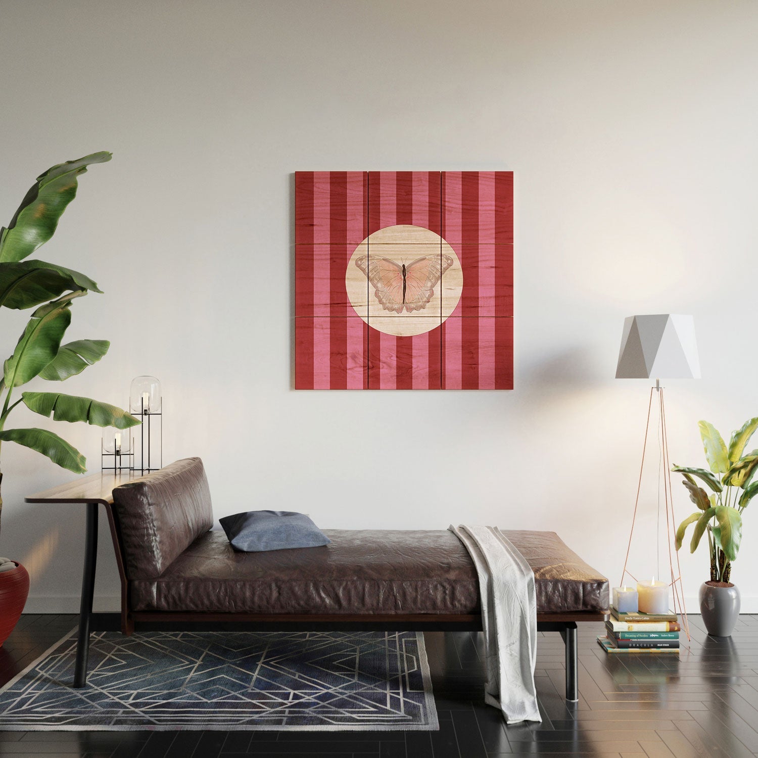 DENY Designs butterfly stripes Wood Wall Mural