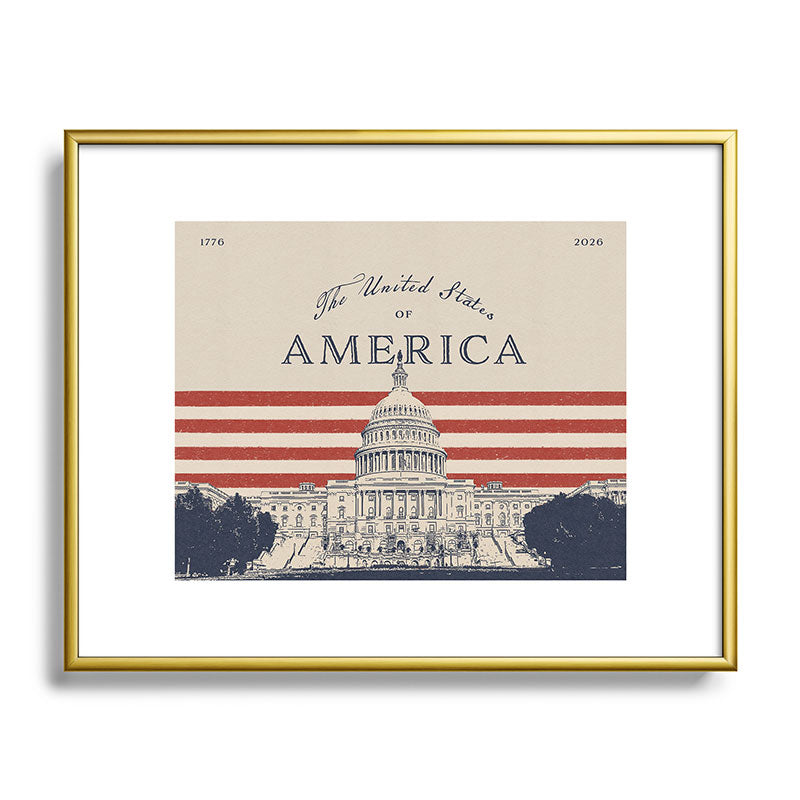 DENY Designs Capitol Building Metal Framed Art Print