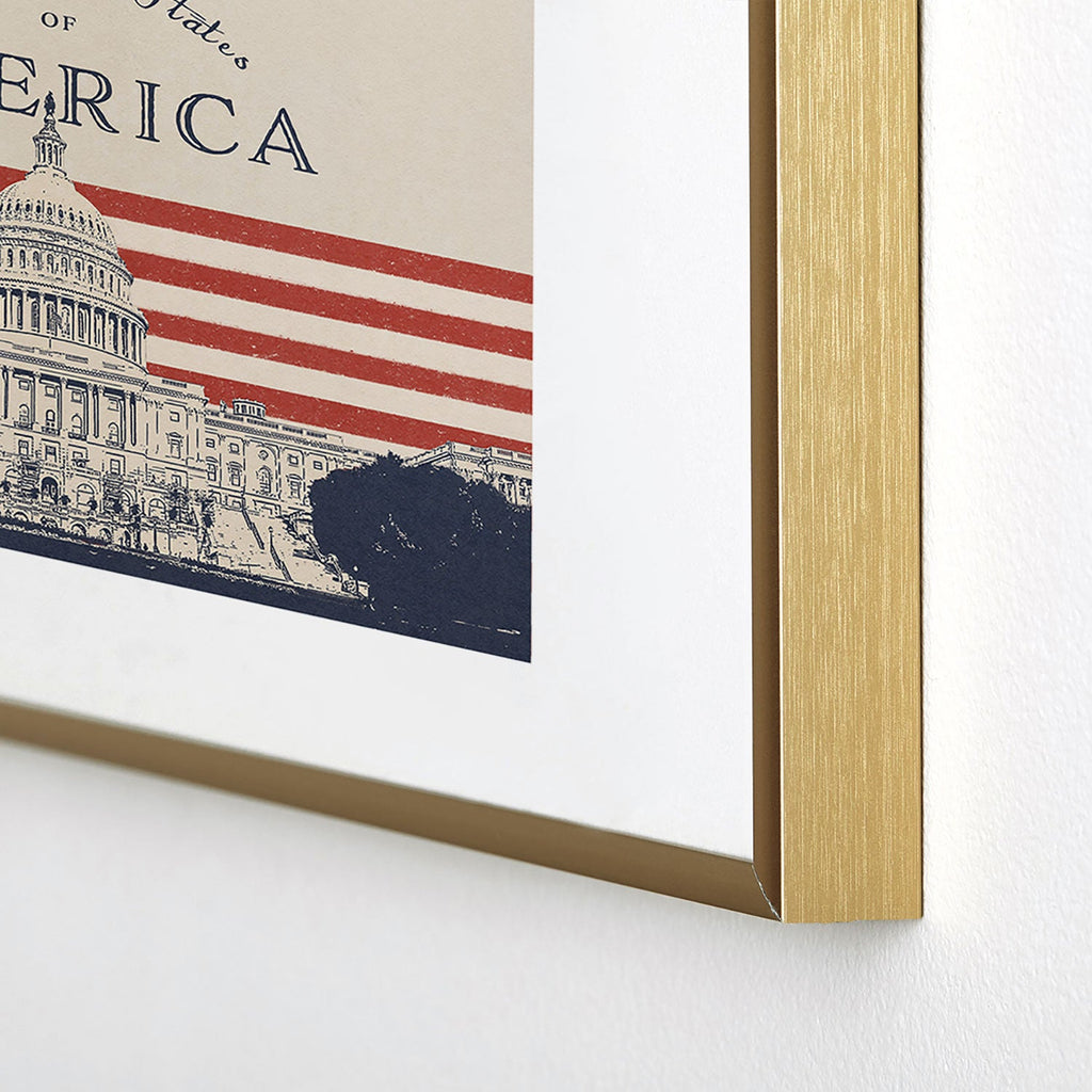 DENY Designs Capitol Building Metal Framed Art Print