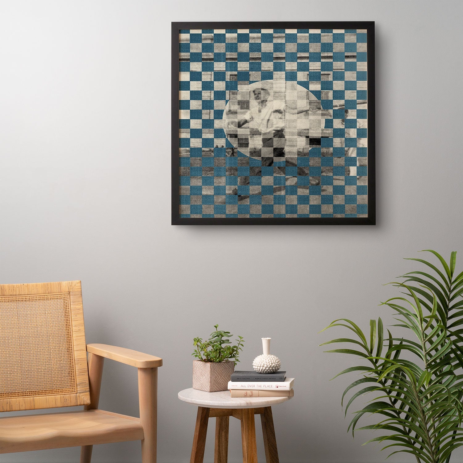 DENY Designs Checker Collage Framed Wall Art