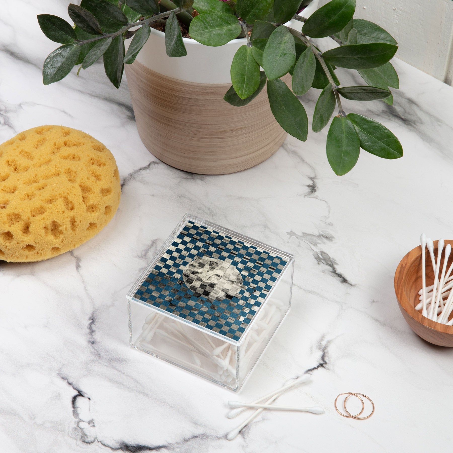 DENY Designs Checker Collage Acrylic Box