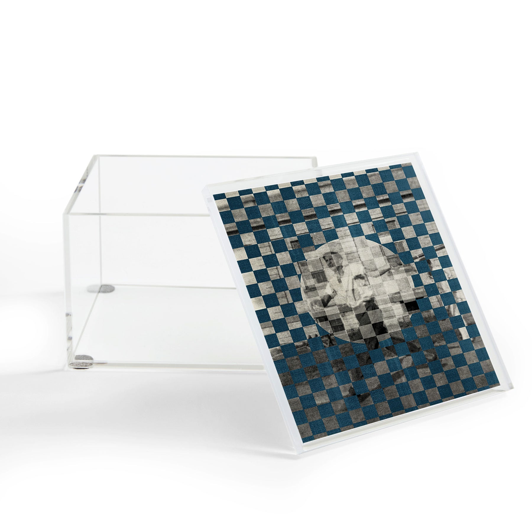 DENY Designs Checker Collage Acrylic Box