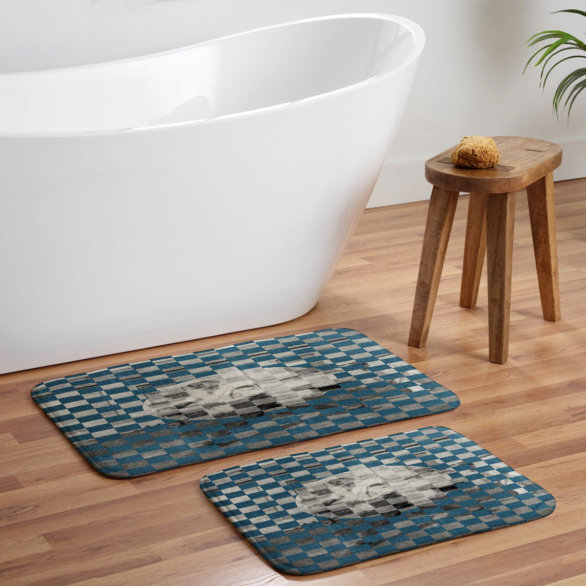 DENY Designs Checker Collage Memory Foam Bath Mat