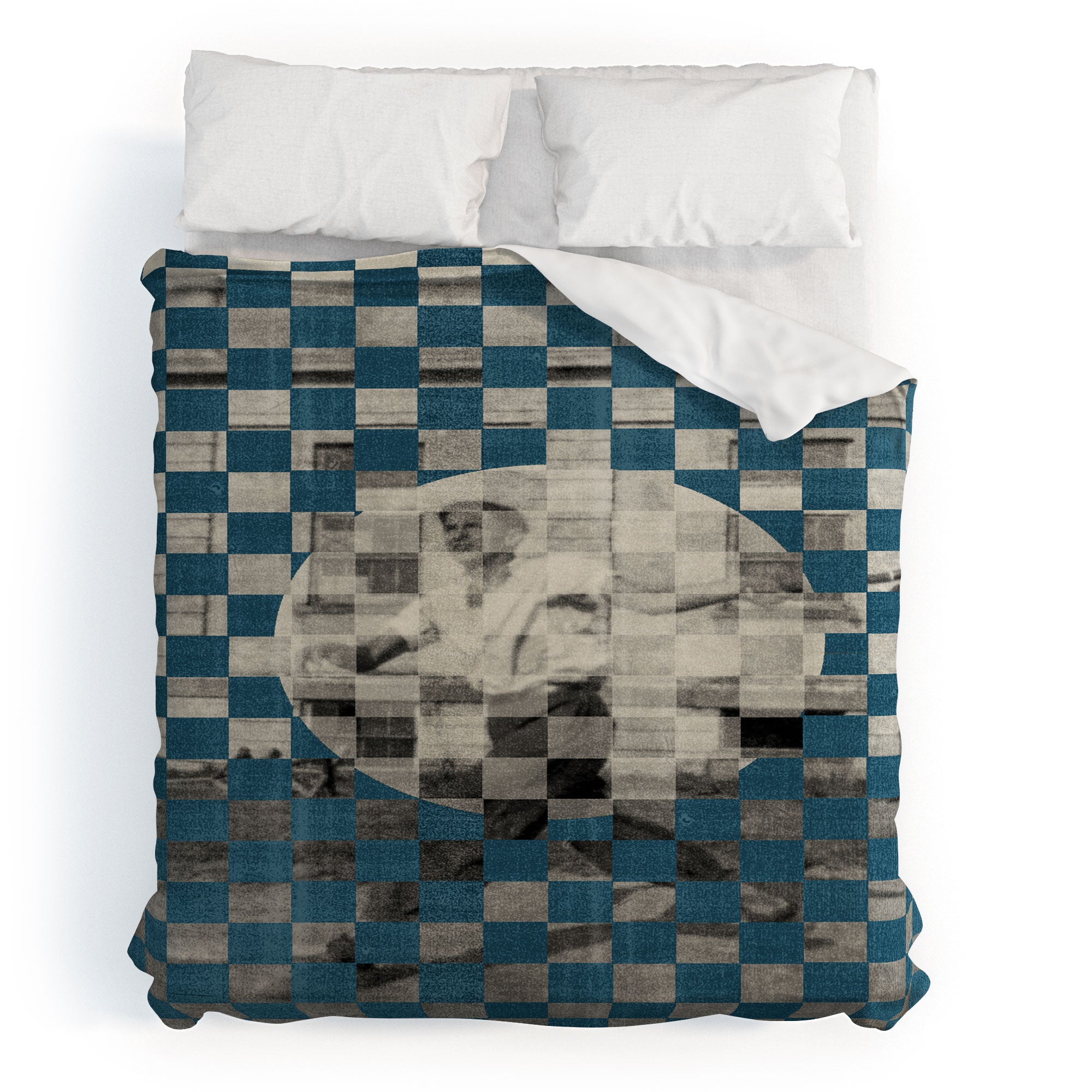 DENY Designs Checker Collage Duvet Cover