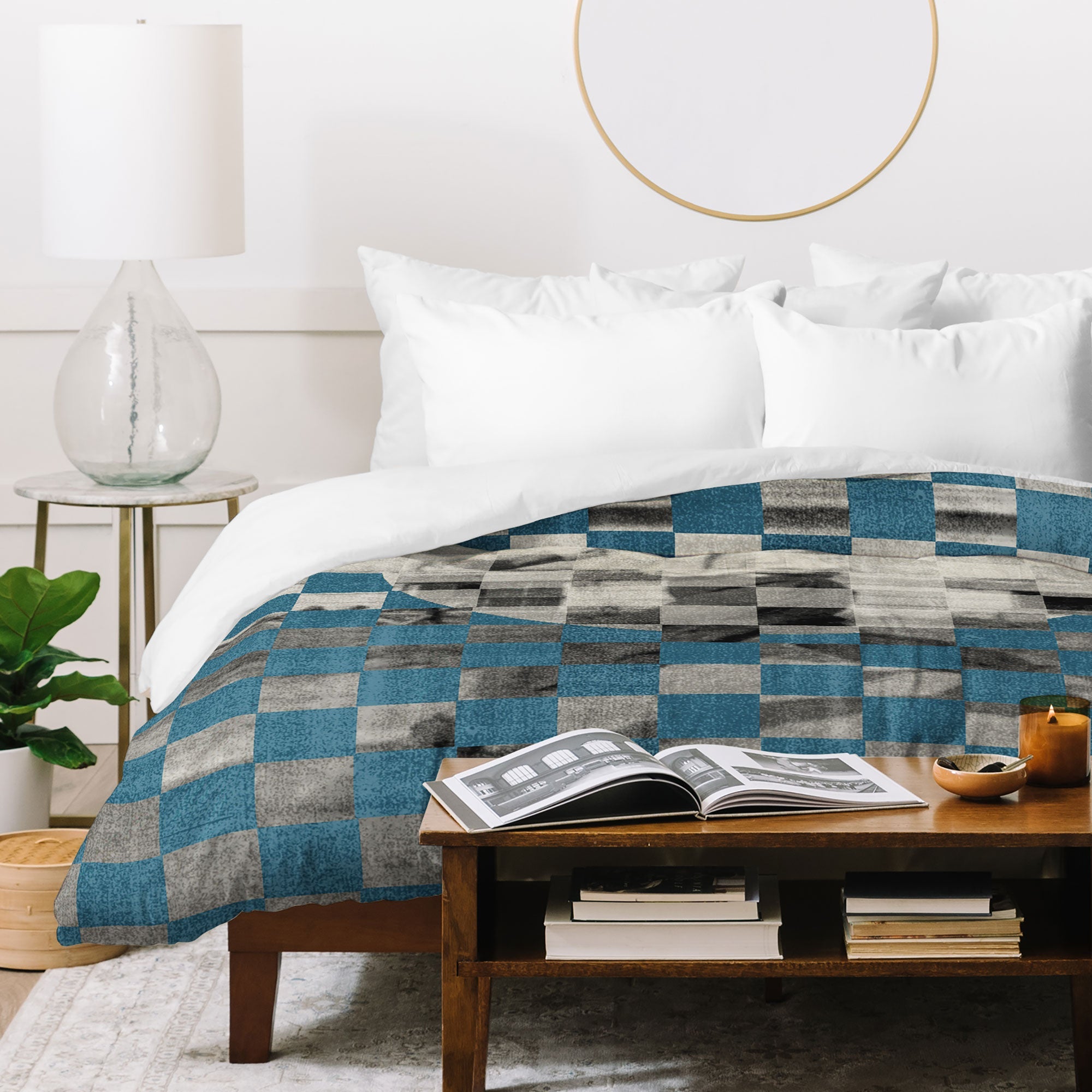 DENY Designs Checker Collage Duvet Cover