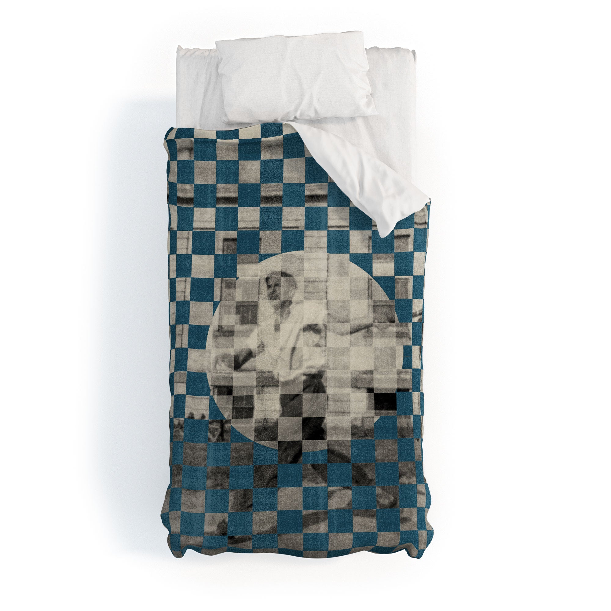 DENY Designs Checker Collage Duvet Cover
