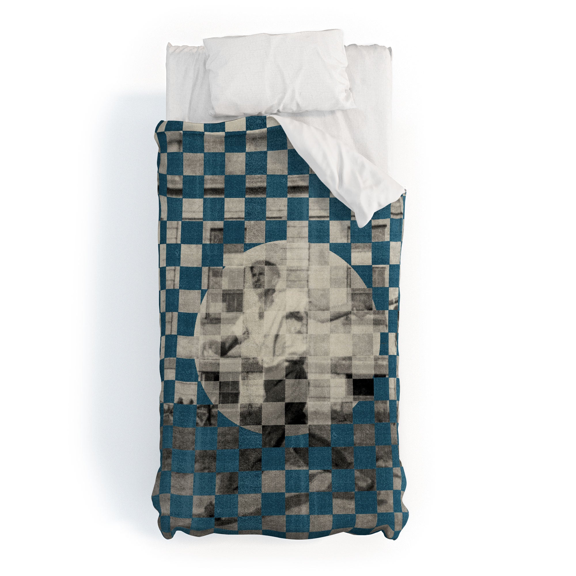 DENY Designs Checker Collage Duvet Cover