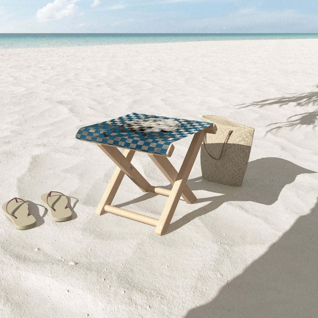 DENY Designs Checker Collage Folding Stool
