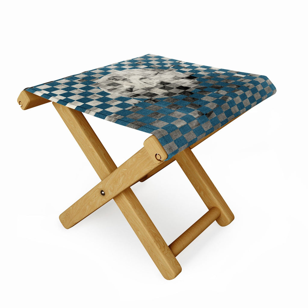 DENY Designs Checker Collage Folding Stool