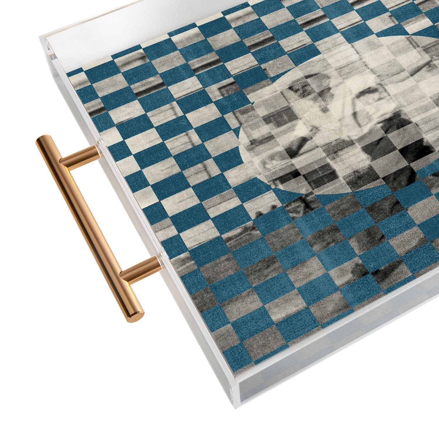 DENY Designs Checker Collage Acrylic Tray