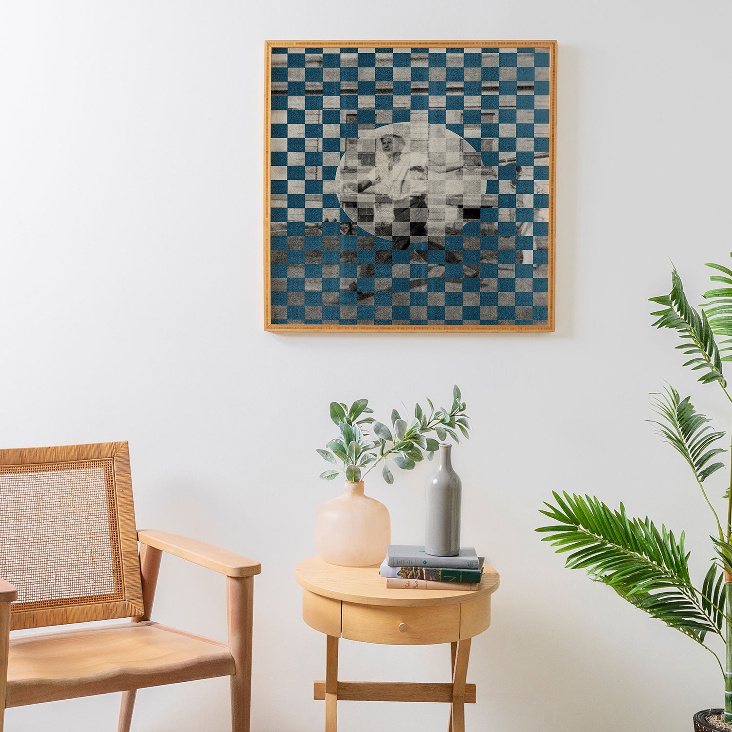 DENY Designs Checker Collage Framed Wall Art