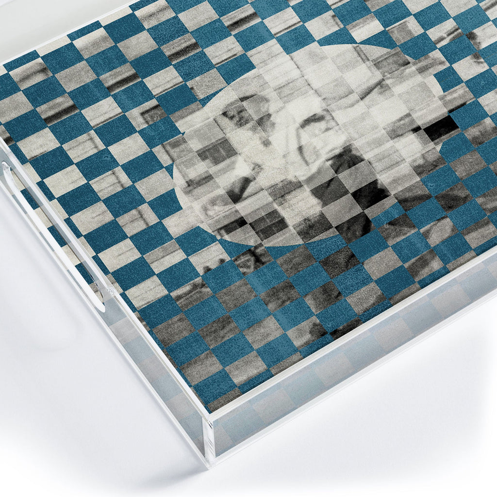 DENY Designs Checker Collage Acrylic Tray