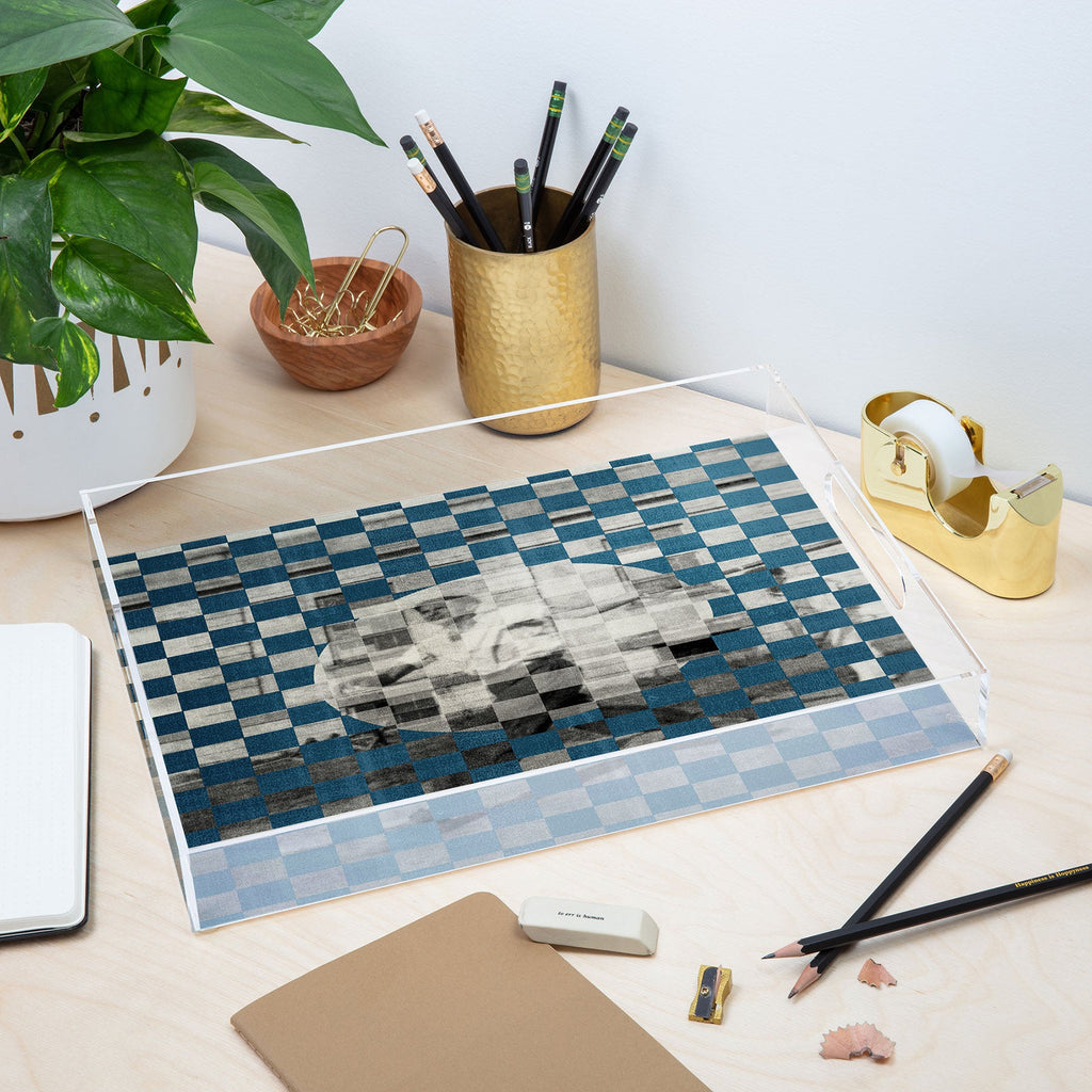 DENY Designs Checker Collage Acrylic Tray
