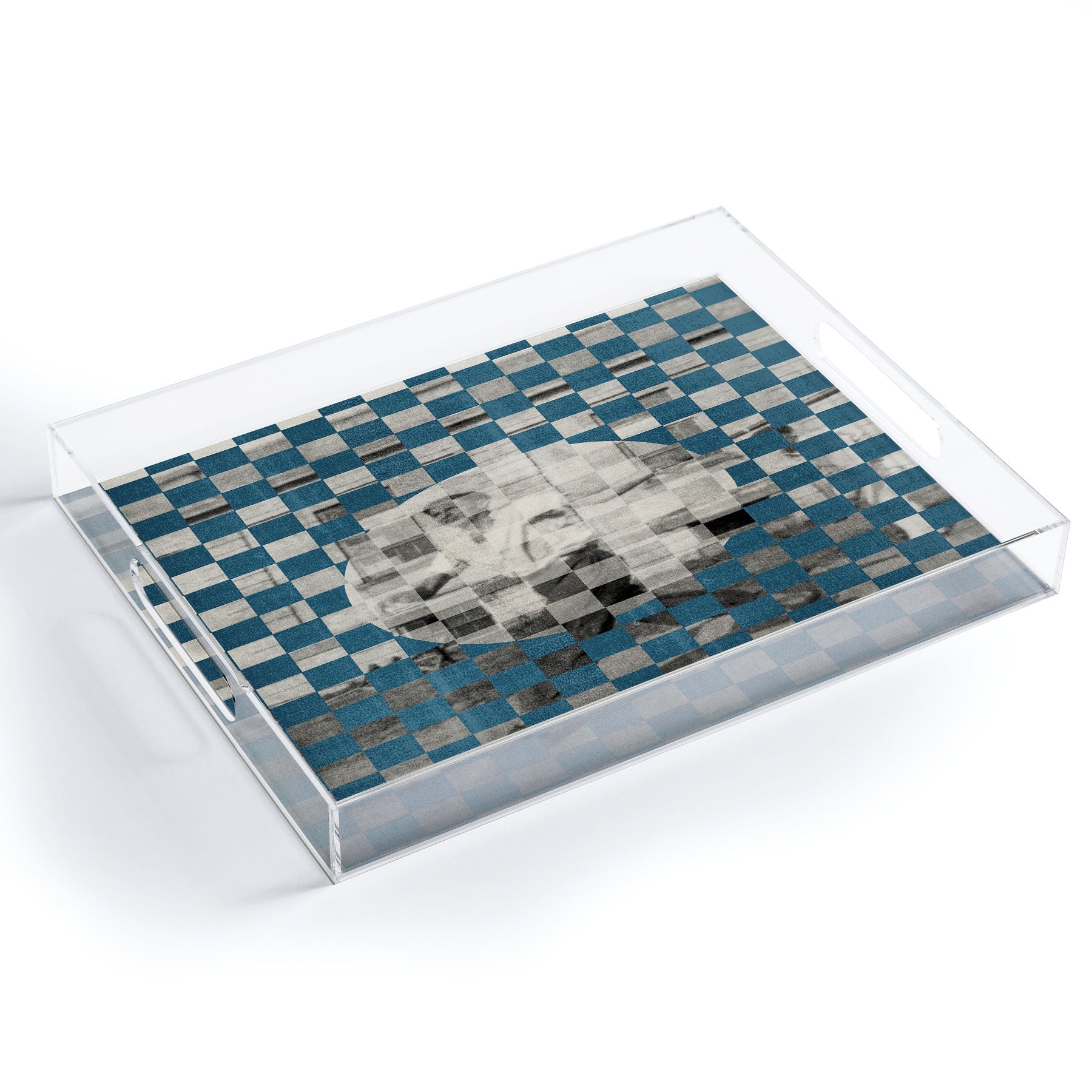 DENY Designs Checker Collage Acrylic Tray