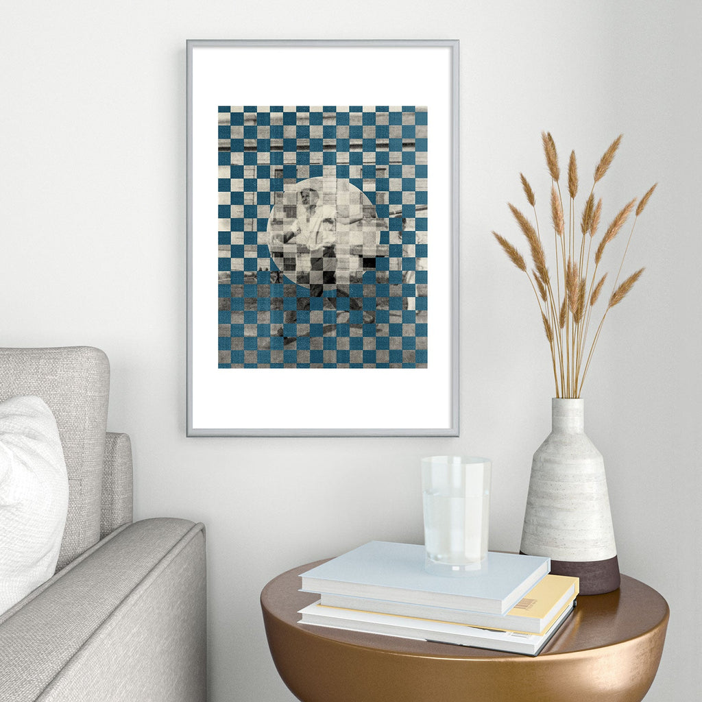 DENY Designs Checker Collage Metal Framed Art Print