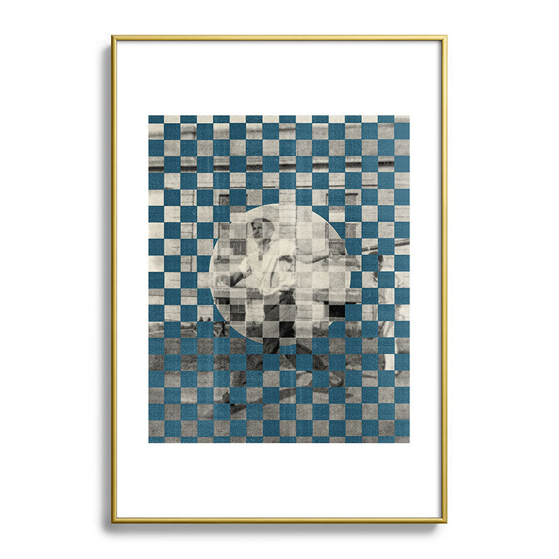 DENY Designs Checker Collage Metal Framed Art Print