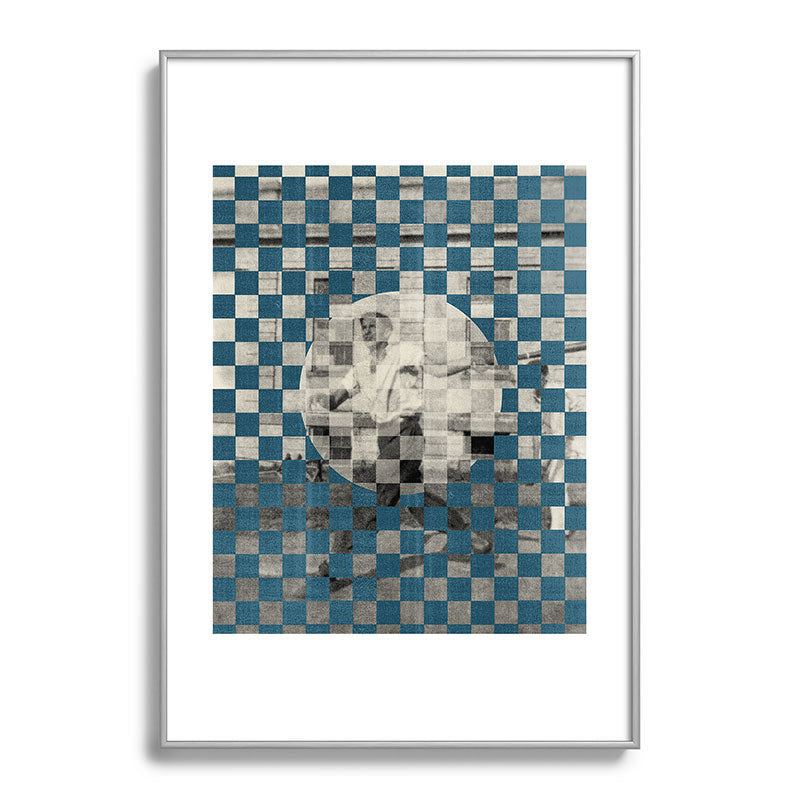 DENY Designs Checker Collage Metal Framed Art Print