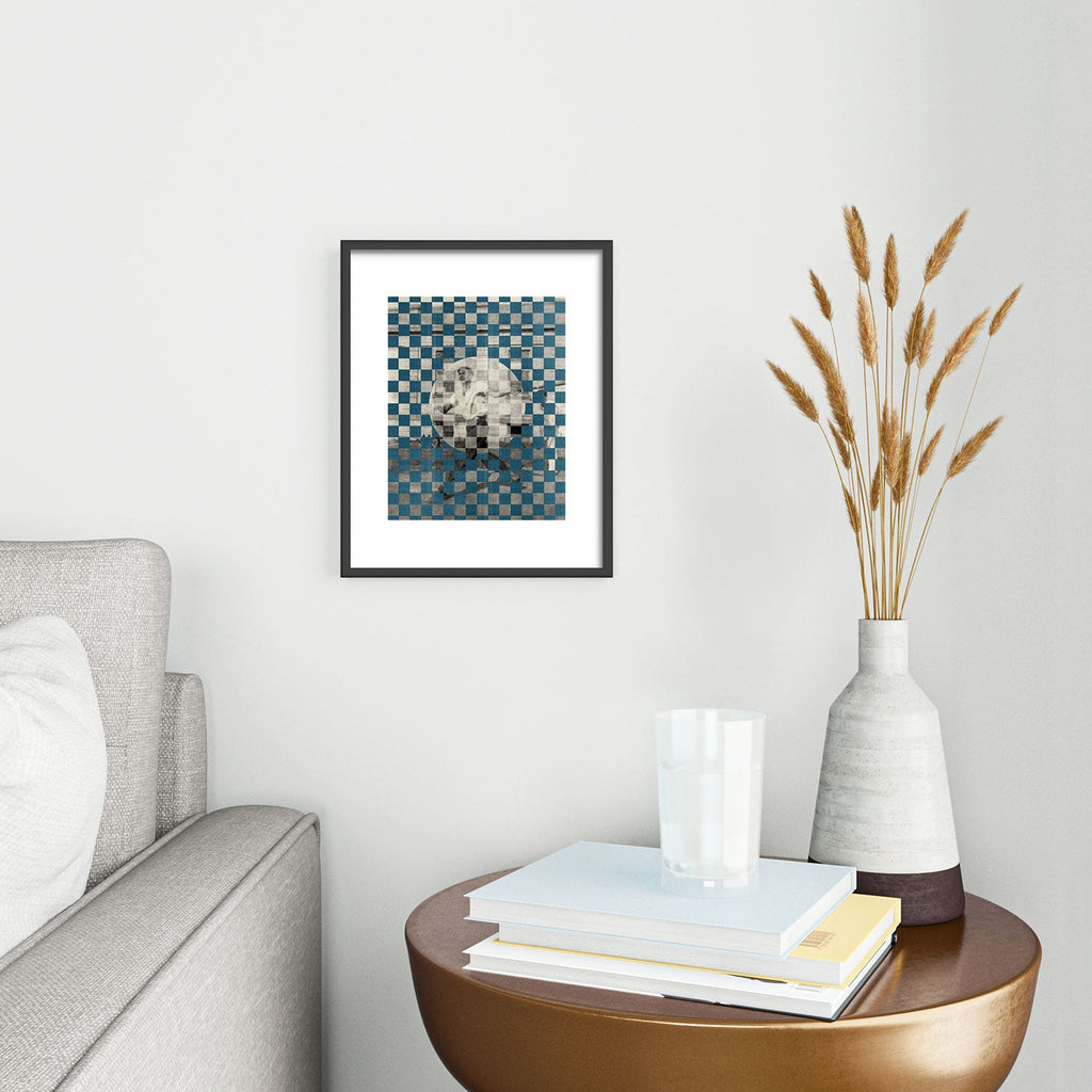 DENY Designs Checker Collage Metal Framed Art Print